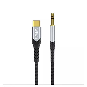 Jack Chuyển Wiwu AUX Stereo Cable 3.5mm To USB- C YP03 Chất Liệu Hợp Kim Nhôm Chất Lượng Cao, Bền Bỉ - Hàng Chính Hãng