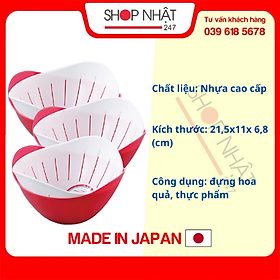 Mua Combo 3 bộ rổ đựng hoa quả kèm khay hứng tròn nội địa Nhật Bản