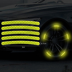 Bộ 20 miếng dán phản quang ban đêm loại 3D trang trí bánh xe ô tô, xe máy an toàn khi đi xe