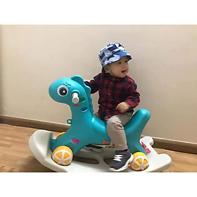 NGỰA BẬP BÊNH có BÁNH XE cho bé 1- 3 tuổi - có bộ phát nhạc