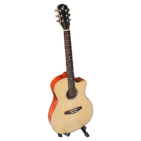 Guitar acoustic có ty chống cong cho người mới tập - Mặt gỗ thông nguyên tấm GTSV