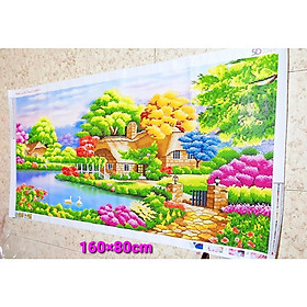Tranh đính đá phong cảnh đẹp 160*80cm