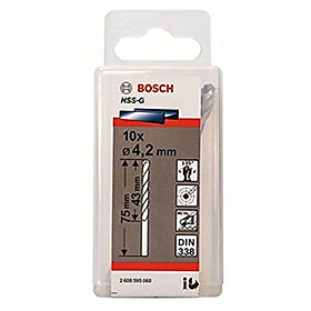 Hộp 10 mũi khoan sắt HSS-G 4.2mm BOSCH 2608595060
