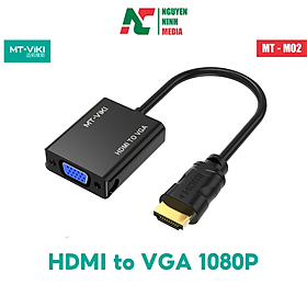 Cáp Chuyển HDMI to VGA MT-ViKi Hỗ Trợ Độ Phân Giải Full HD 1080P - Hàng Nhập Khẩu