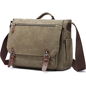 Men's Portable Canvas Briefcase Business Messenger Bag Travel Shoulder Laptop Bag