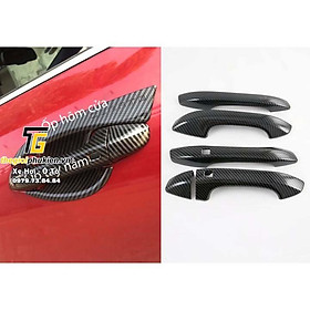 Bộ ốp tay nắm cửa, hõm cửa xe KIA Cerato 2019 - 2021 vân Carbon