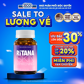 [Hộp 15v] Viên Uống Trắng Da Ritana Ecogreen Chứa Glutathione Mờ Sạm Nám, Chống Nắng Cho Da