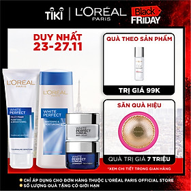 Bộ 4 Bước Dưỡng Trắng Và Trị Thâm Nám L'oreal Paris White Perfect Clinical