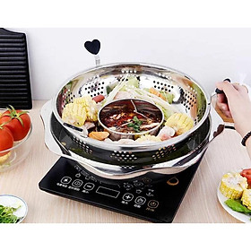 Mua Nồi Lẩu xoay inox 2 trong 1 cao cấp (dùng cả bếp từ  bếp ga)