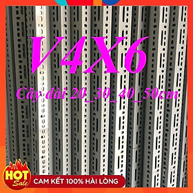 Mua (Dài 20_30_40_50cm ) Cây sắt V lỗ V4x6cm dày 1.8li