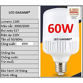 Mua 2 bóng đèn led trụ 60w Gakami siêu sáng  tiết kiệm điện  chipled Gakami Nhật Bản