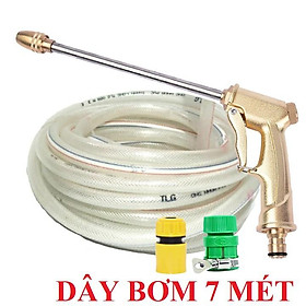 ️ Bộ dây vòi xịt nước rửa xe, tưới cây .tăng áp 3 lần, loại 7m, 10m 206701-3 đầu đồng,cút,+ tặng túi đựng bút