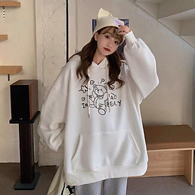 Áo Hoodie Nỉ Bông in Gấu TEDDY Form rộng Unisex Nam Nữ Couple Chất Nỉ Bông Mịn Ulzzang KUN