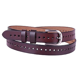 Women's PU Leather Belt with Buckle Casual Waist Belt Pants Accessory Red
