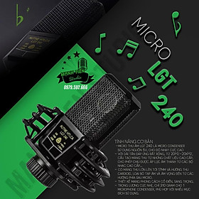 Mua Micro thu âm LGT 240 Cao Cấp - hát karaoke  thu âm chuyên nghiệp  livetream fb  live bigo - thiết kế cổ điển  sang trọng