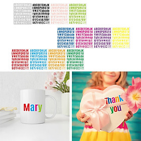12x Vinyl Letter Stickers Letter and Number Stickers 1 inch Number Stickers Colorful Letter Stickers for Card Wall Scrapbooks Window Signs