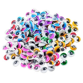 168 Piece Self Adhesive Sticky Wiggle Googly Eyelash Eyes Assorted Sizes for Kids Craft Scrapbooking 12mm