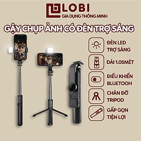 Mua Gậy chụp ảnh 3 chân có đèn led trợ sáng Gậy tự sướng selfie chụp hình bluetooth điều khiển từ xa xoay nhiều góc độ