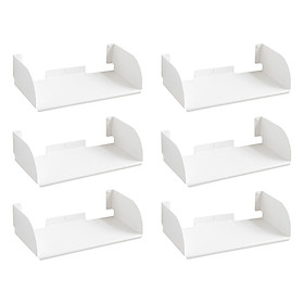 Combo 6 Kệ Sách Treo Tường Smlife Chữ D 45 (45 x 25 x 15 cm) - Trắng
