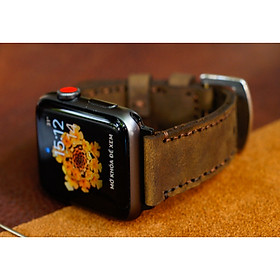 DÂY ĐỒNG HỒ DA BÒ SÁP NGỰA NÂU ĐẤT -RAM CLASSIC 1950 - CHÍNH HÃNG RAM LEATHER