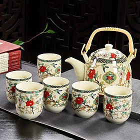Bộ ấm chén trà gốm sứ cao cấp phong cách Tân cổ điển ACT52