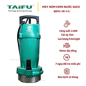 Mua Máy bơm chìm đẩy cao 1.1Kw (1.5HP) cổ 25 Thân nhôm sơn tĩnh điện  không ngâm dầu TAIFU QDX3-30-1.1L - Bảo hành 1 năm