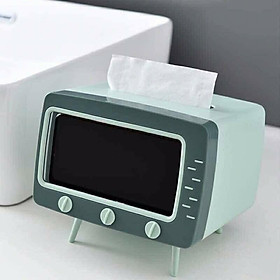 Mua Hộp đựng giấy ăn vintage  có khe để điện thoại  hình tivi