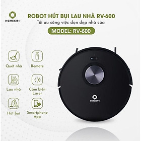 Mua Robot hút bụi lau nhà HOMEKIT RV-600 5 tính năng  điều khiển từ xa qua remote và app điện thoại Tuya Smart - Hàng chính hãng