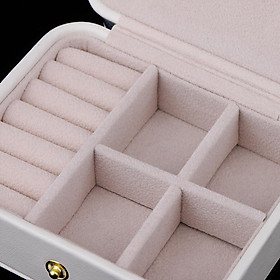 Portable Leather Double Layer Travel Earrings Jewelry Box Storage