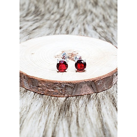 Keely Valda Bông tai bạc classic red ruby