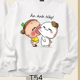 Áo Sweater cặp đôi quỳnh AK em đói, ăn anh này dễ thương