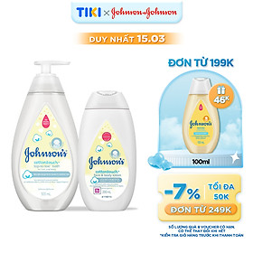 Bộ sữa tắm gội 500ml & sữa dưỡng ẩm 200ml Johnson's mềm mịn Cotton touch - 540017256