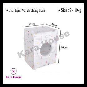 Áo trùm máy giặt vải dù cửa ngang Kara House 9-10kg