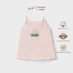 Đầm/ Váy Bé Gái Hai Dây Rút Dây Thêu Hoa - MIA DRESS - DRL011 - SAOLA KIDS CLOTHING