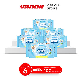 Combo Khăn Ướt Em Bé NUNA Không Mùi 100 Miếng/Bao
