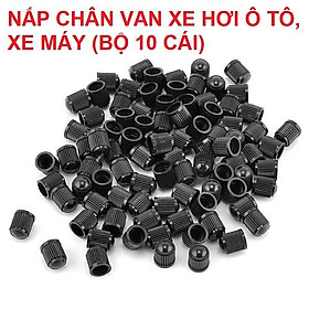 Nắp đậy chụp chân van xe hơi ô tô xe máy xe đạp - bộ 10 chiếc: SKU:132