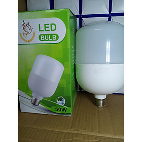 Bóng đèn led 50w loại trơn to đường kính 13.5cm tản nhiệt nhôm siêu sáng