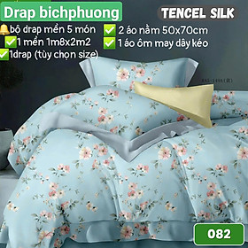 Bộ Drap gối CÓ MỀN Tencel vải nhập Hàn Quốc ,đỉnh cao mát mềm mại { drap mền và 3 áo gối