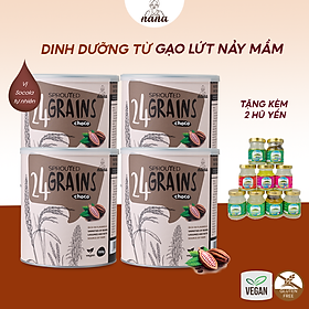 Sữa Hạt 24Grains 700g x4 Hộp (2.8kg) Vị Socola Tự Nhiên Cho Trẻ Từ 3 Tuổi & Người Lớn Bổ Sung Dinh Dưỡng Toàn Diện