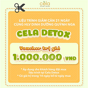 Voucher áp dụng trên chuỗi nhà hàng Celadetox với liệu trình 21 ngày giảm cân an toàn, không gây mệt mỏi dùng phương pháp eatclean do HLV dinh dưỡng thiết kế