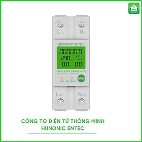 Công Tơ Điện Tử Thông Minh Wifi HUNONIC ENTEC Đóng Cắt Theo Dõi Đo Điện Năng Tiêu Thụ Từ Xa Qua Điện Thoại