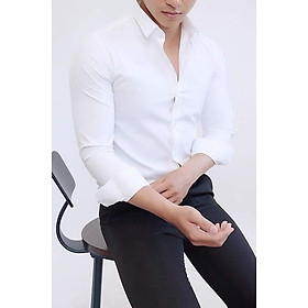 Áo Sơ Mi Trắng Trơn Chất Vải Mềm Mịn AT06