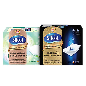 Combo 1 Hộp Silcot Bông Đắp Dưỡng Miếng Đôi (40 Miếng/Hộp) Và 1 Hộp Silcot Bông Trang Điểm (bông tẩy trang) Nhật Bản Cao Cấp (66 Miếng/Hộp)