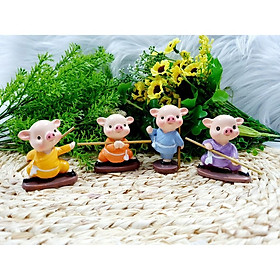Mua Bộ 4 tượng Heo múa gậy tuyệt đẹp ( Hình Thật - Video Thật )