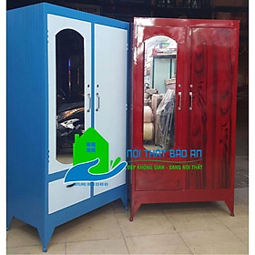 Mua Tủ sắt quần áo ngang 0.9m cao 1m8 (Xanh trắng) 02