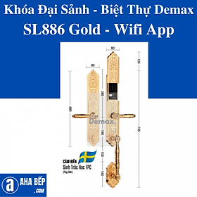 KHÓA ĐẠI SẢNH - BIỆT THỰ DEMAX SL886 GOLD - WIFI APP - HÀNG CHÍNH HÃNG