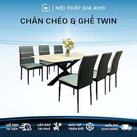 Mua Bàn ăn mặt đá ceramic bóng trắng bóng  ghi bóng  pandora bóng kết hợp ghế Twin  Bàn ăn 4 ghế  6 ghế   8 ghế