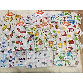 Bộ quần áo cộc tay chất giấy nhiều họa tiết cho bé 0-12m