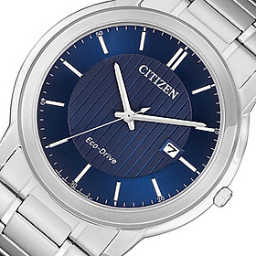 Đồng Hồ Citizen Nam Dây Kim Loại Eco-Drive (Năng Lượng Ánh Sáng) AW1211-80L - Mặt Xanh (42mm)