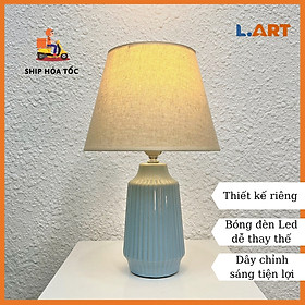 Mua Đèn ngủ đầu giường trang trí màu xanh mint phong cách vintage có nút điều chỉnh sáng DBG020